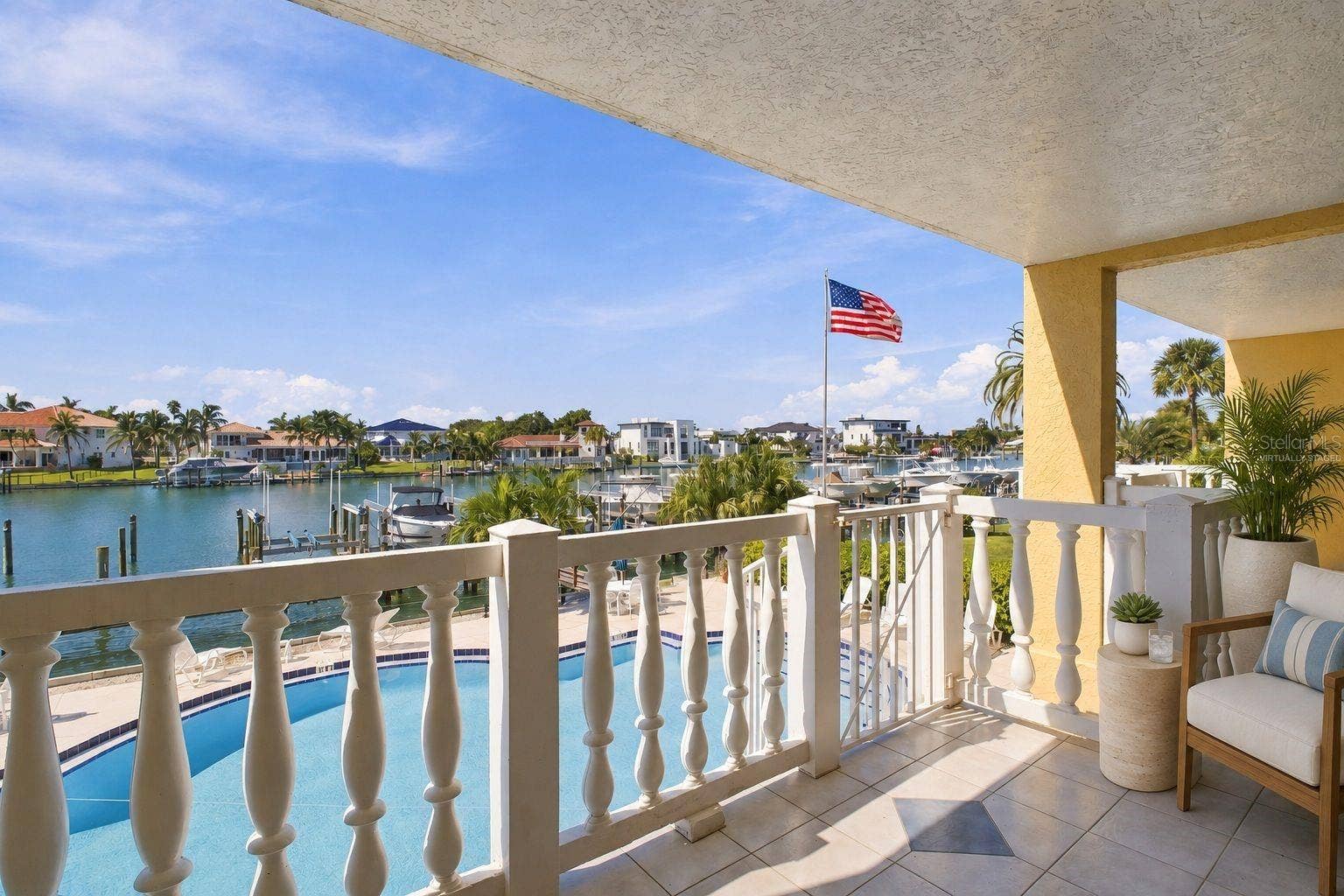 Virtually staged Balcony view from living room