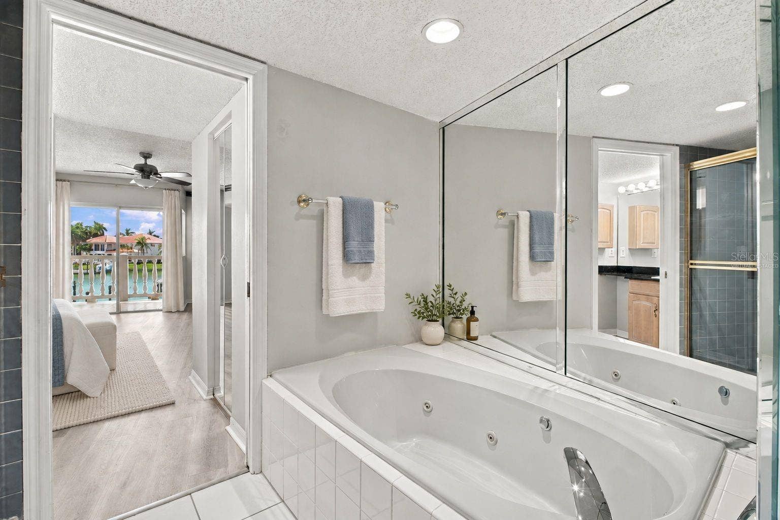 Virtually staged Primary bathroom