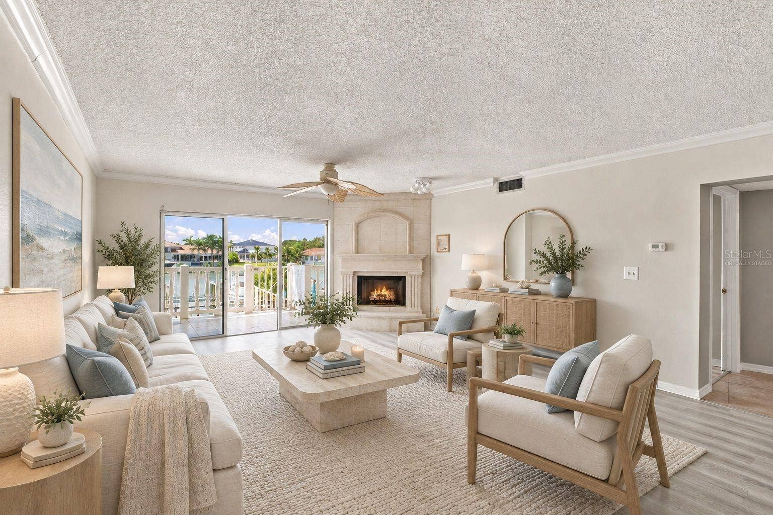 virtually staged living room