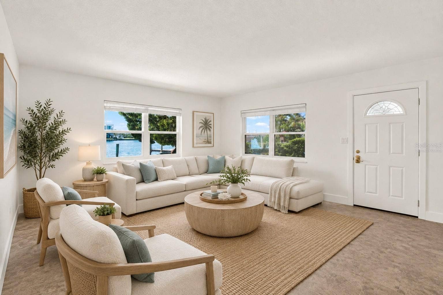 283 104TH AVENUE, #106, Treasure Island, FL 33706 Virtually Staged Living Room