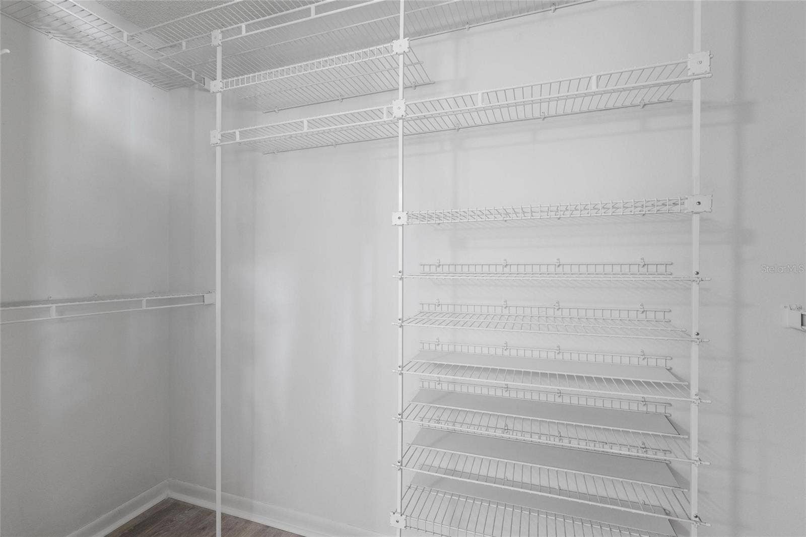 Spacious walk-in primary closet