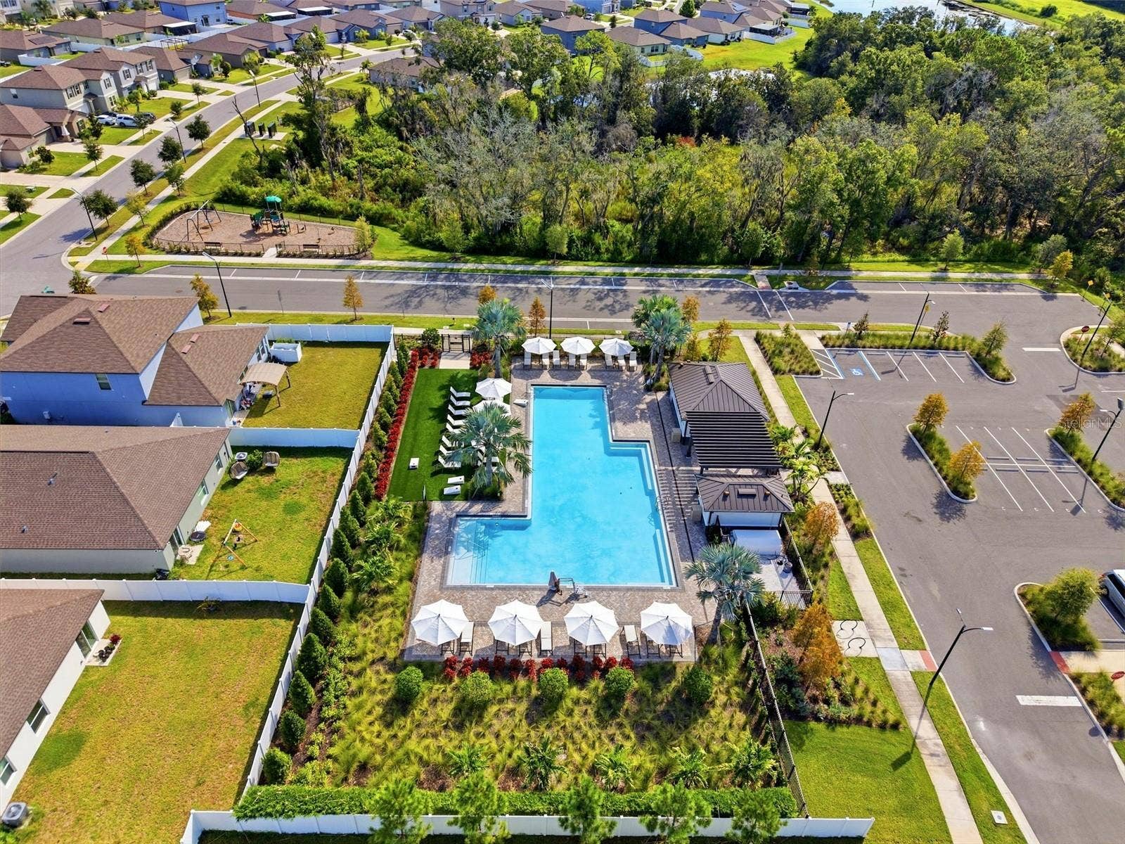 Community pool & playground area