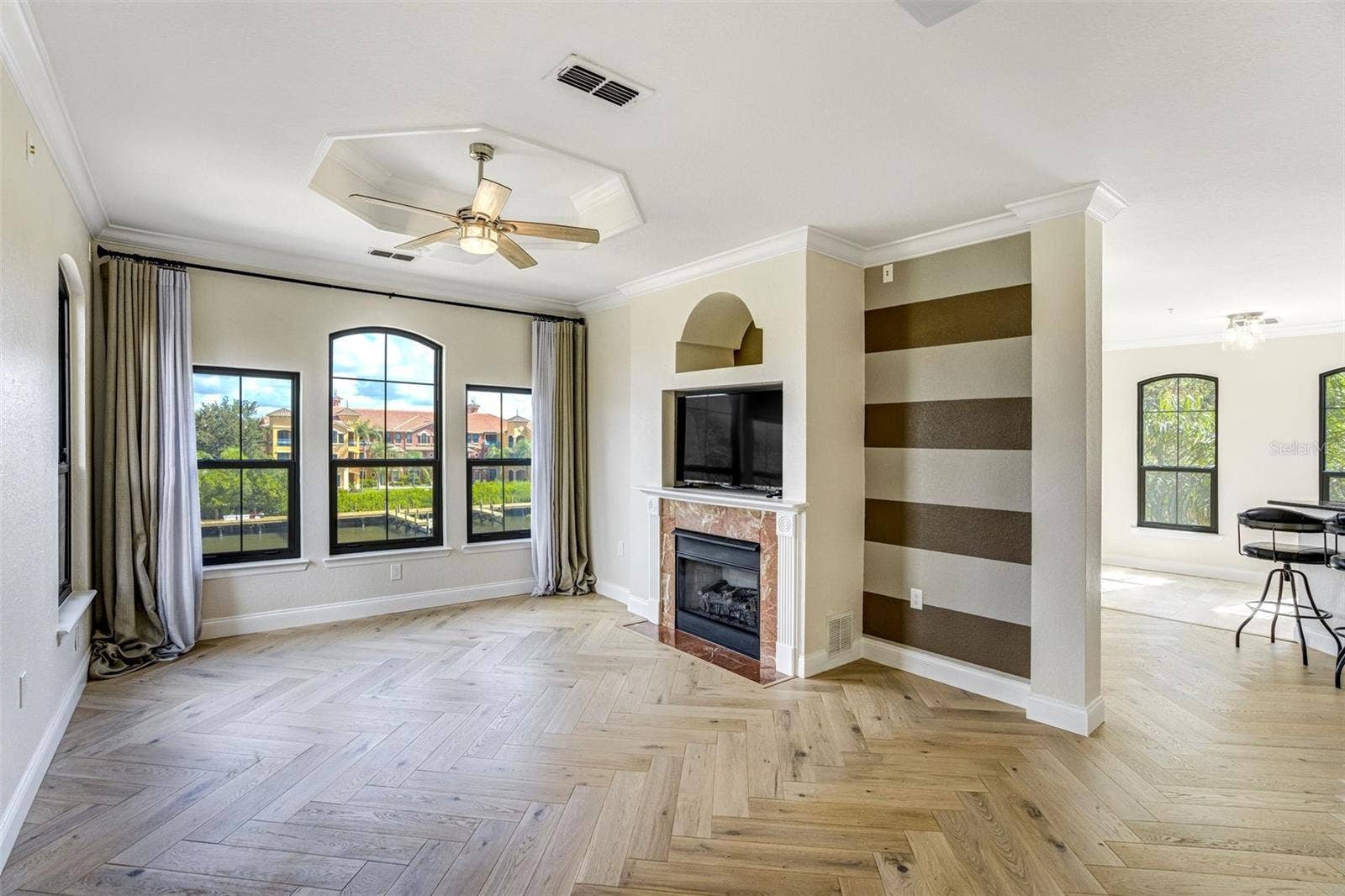 Gas fireplace in living room