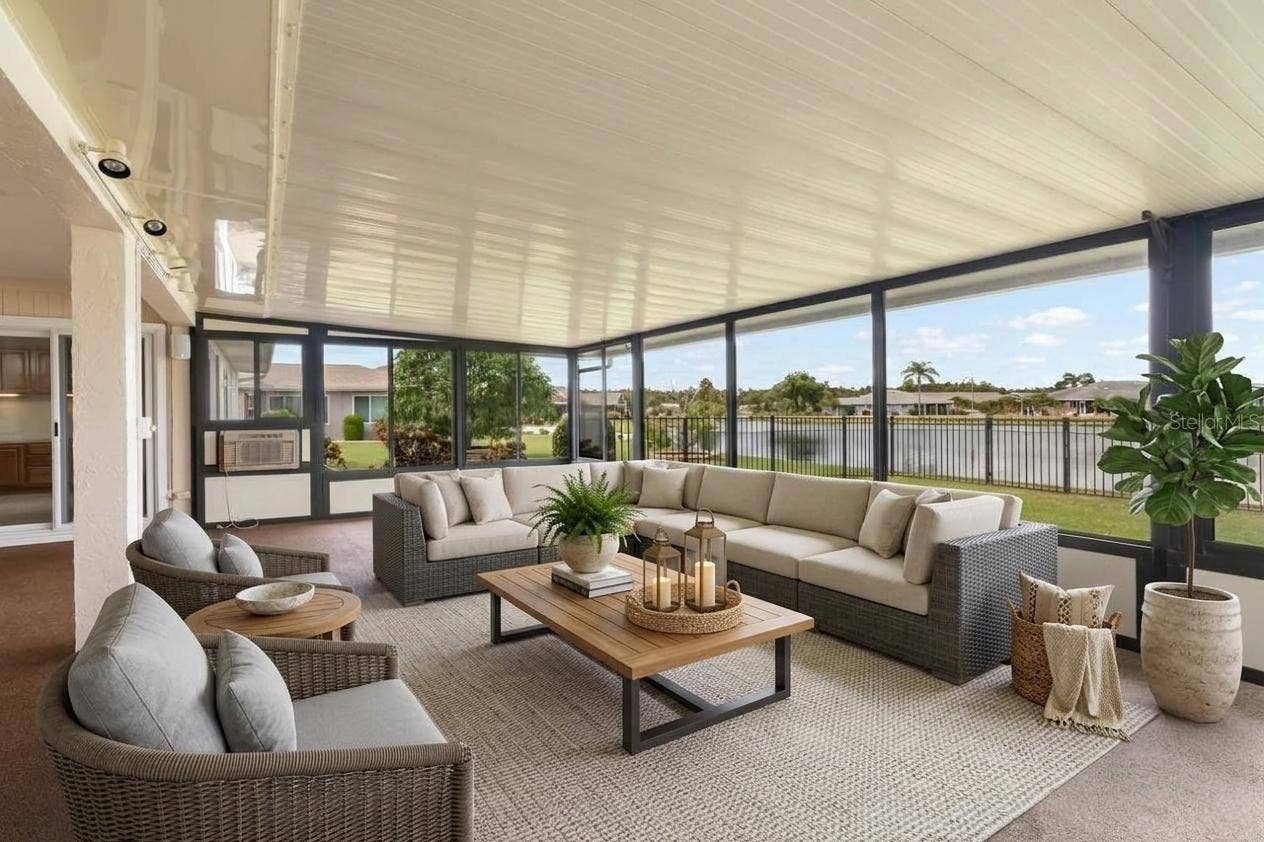 1519 FORT DUQUESNA DRIVE, Sun City Center, FL 33573 Staged enclosed lanai