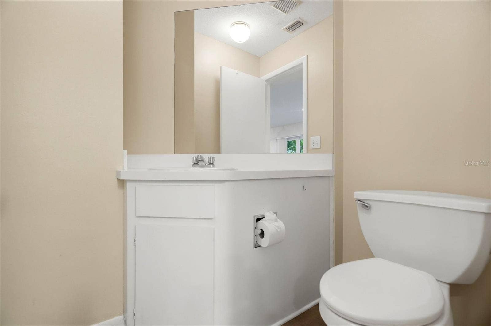 Convenient powder room.