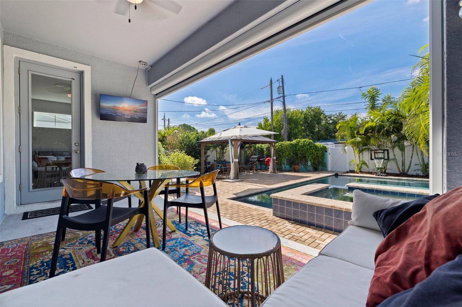 4626 10TH AVENUE N, St Petersburg, FL 33713 Covered Patio With Electric Shade.