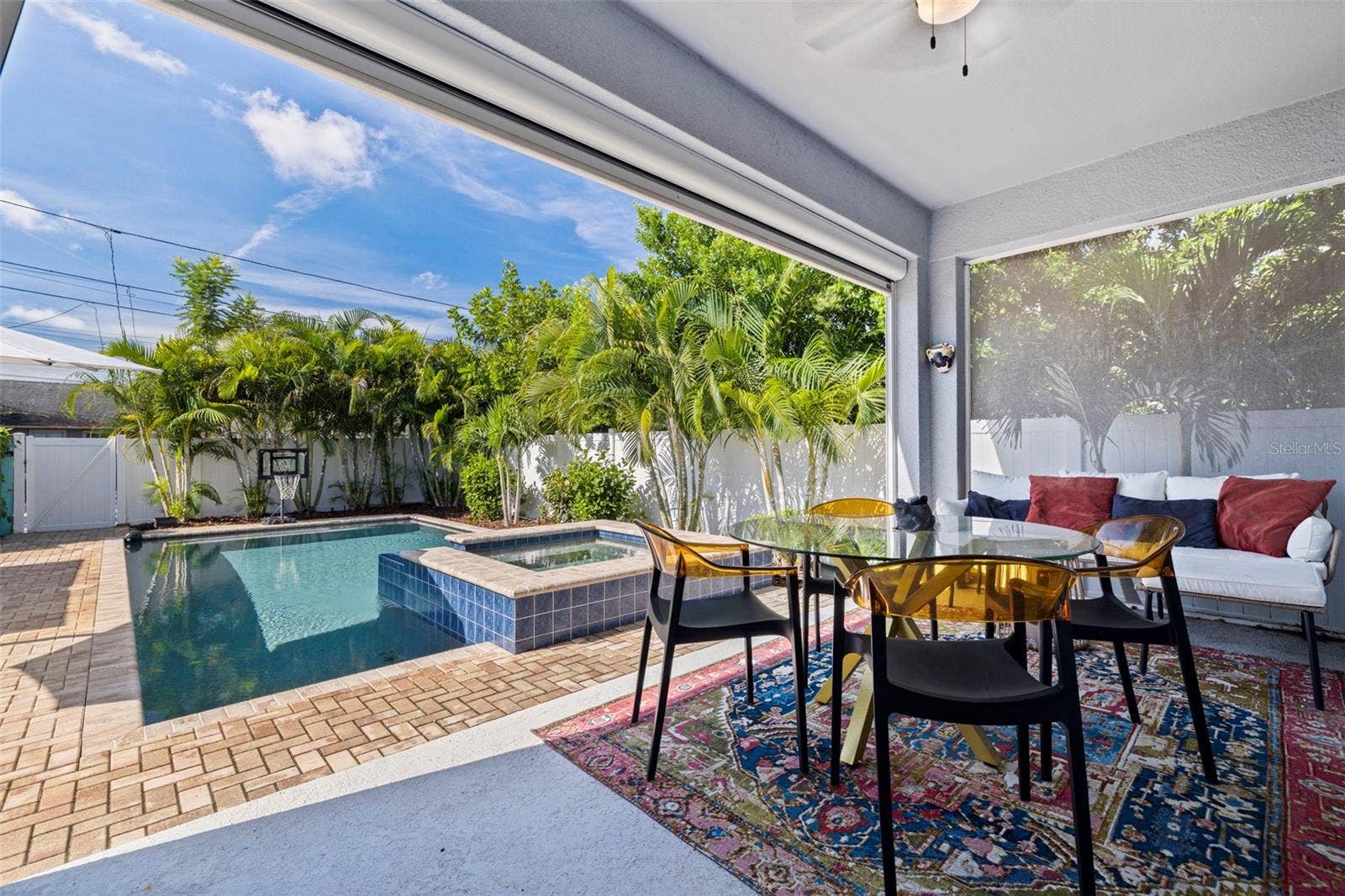 4626 10TH AVENUE N, St Petersburg, FL 33713 Rear Porch Screened in with Electric Shade When Needed.