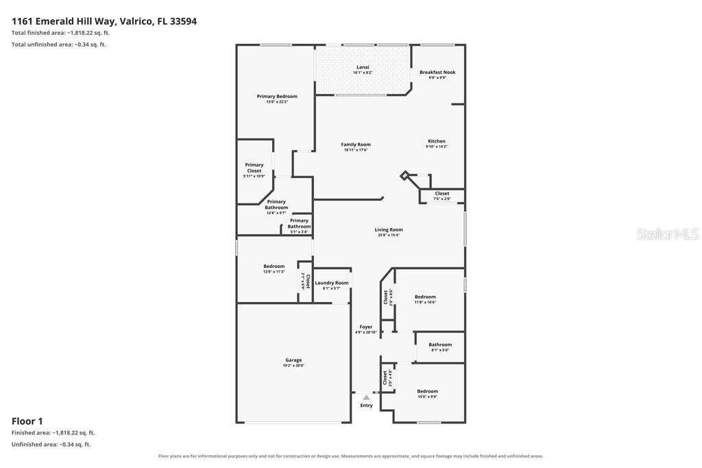 1161 EMERALD HILL WAY, Valrico, FL 33594 Floorplan