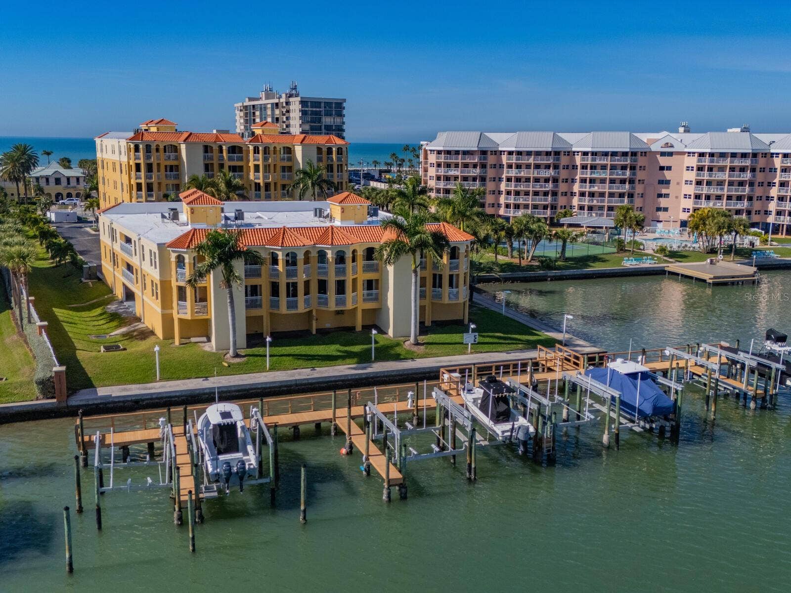 5353 GULF BOULEVARD, #B202, St Pete Beach, FL 33706 Aerial of Docks