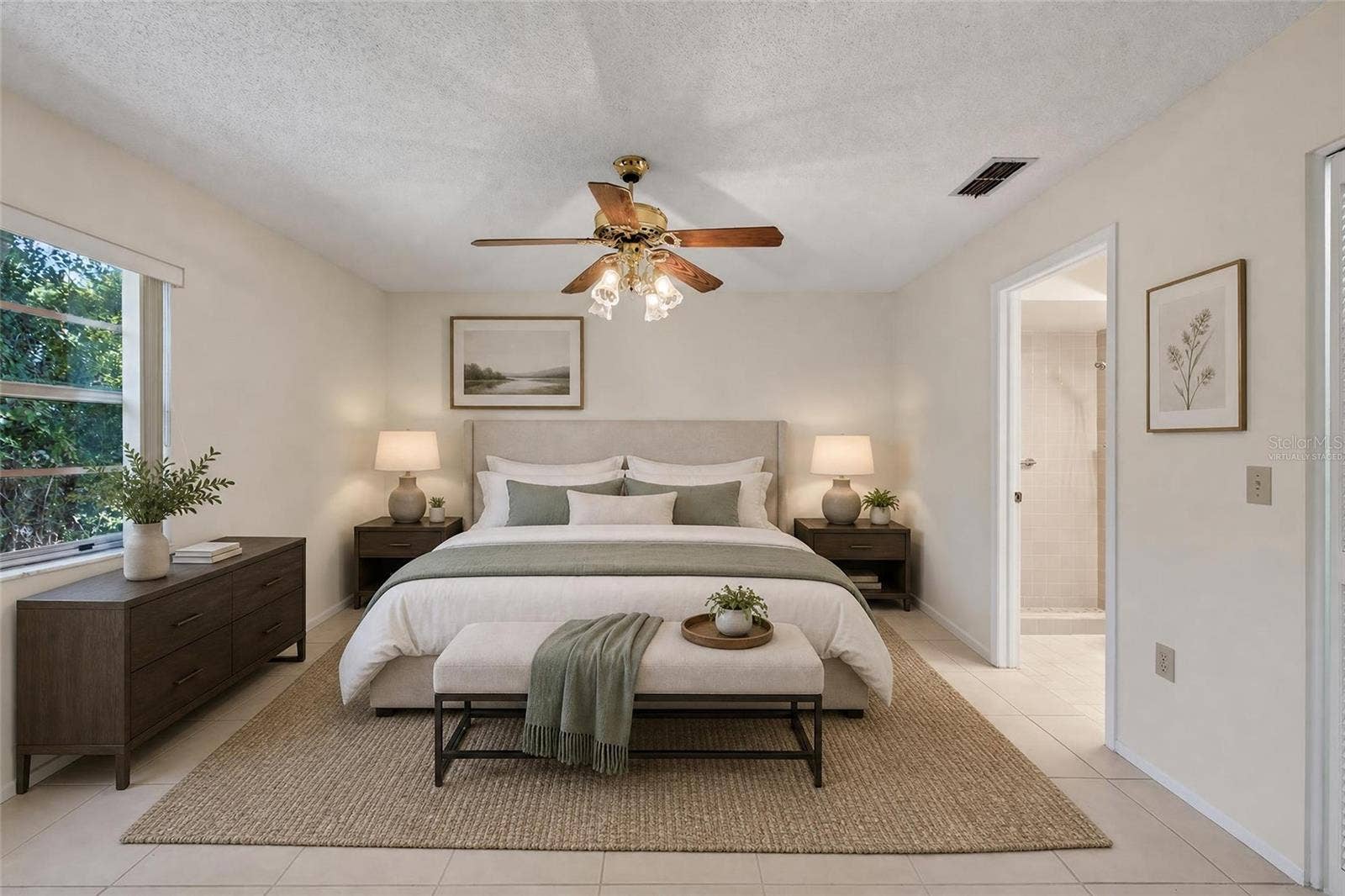 9545 DANVILLE COURT, #42, New Port Richey, FL 34655 Virtually Staged Primary Bedroom- 9545 Danville Court, #42, New Port Richey, FL 34655Wedgewood Village Condos in Heritage Lake