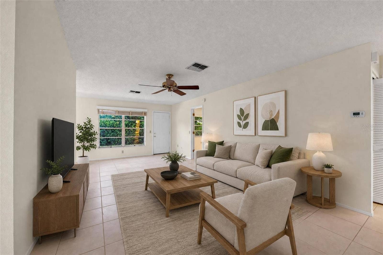 9545 DANVILLE COURT, #42, New Port Richey, FL 34655 Virtually Staged Living Room- 9545 Danville Court, #42, New Port Richey, FL 34655Wedgewood Village Condos in Heritage Lake