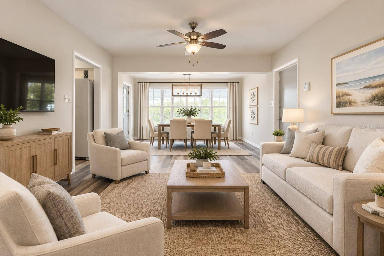 8353 CANDLEWOOD ROAD, Seminole, FL 33777 Virtually Staged Living Room & Dining Room