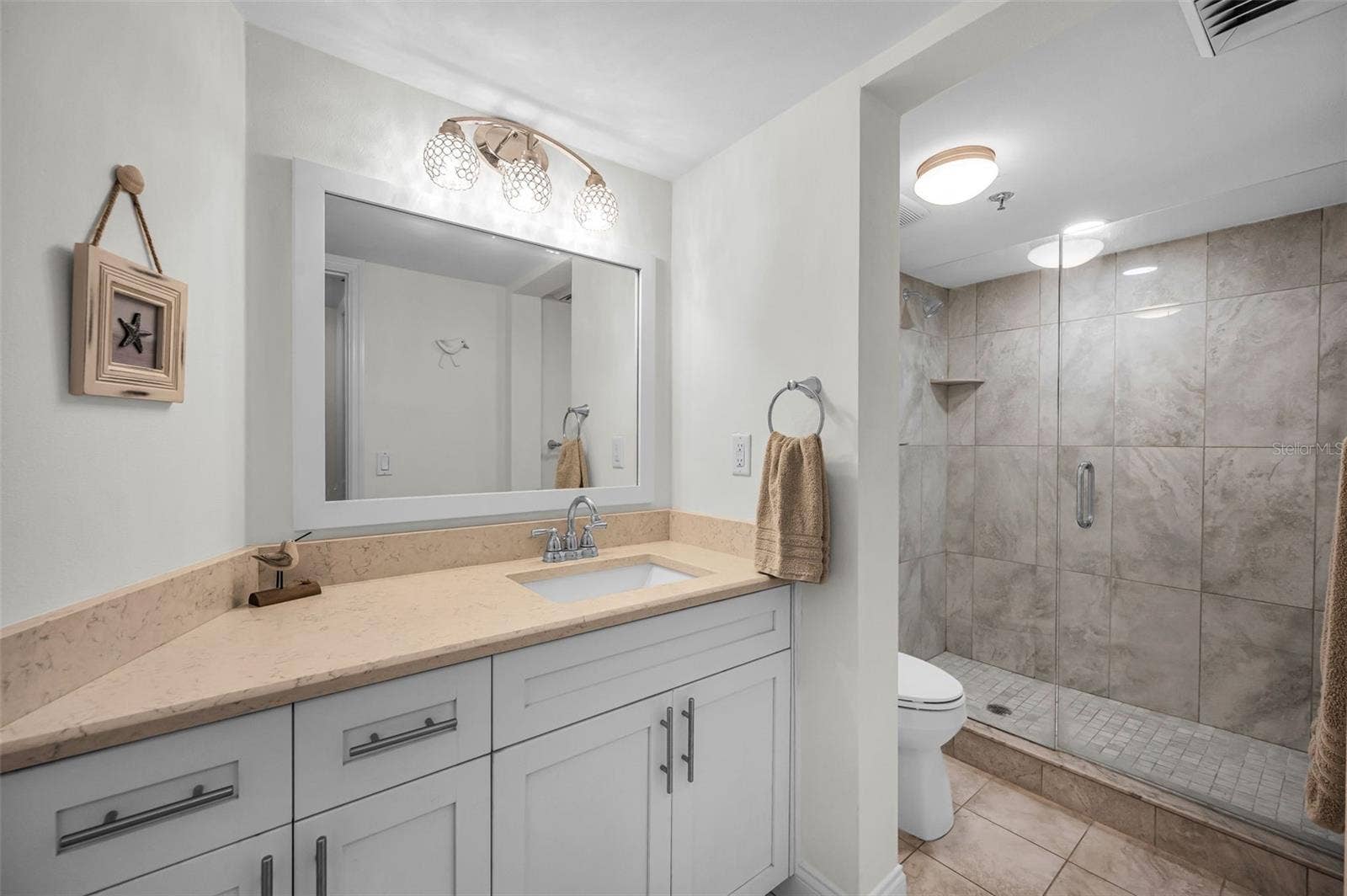Stylishly renovated second bathroom