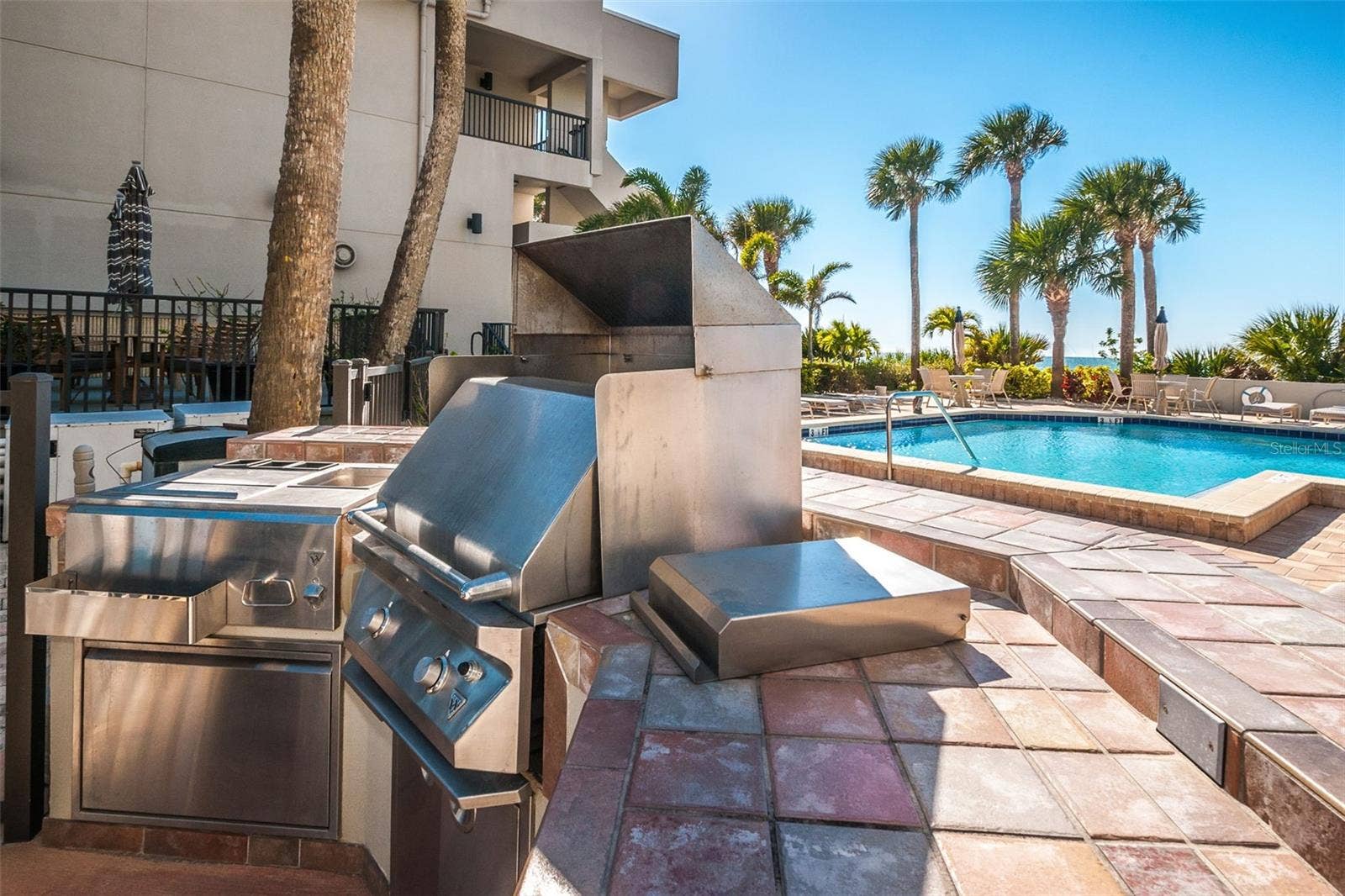 Grilling areas below the clubhouse