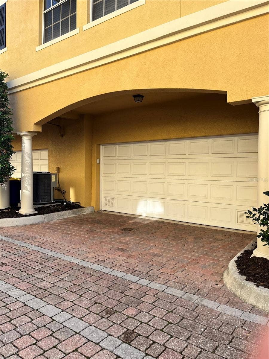 2 car garage with space behind the garage for parking. No overnight parking in the visitor parking.