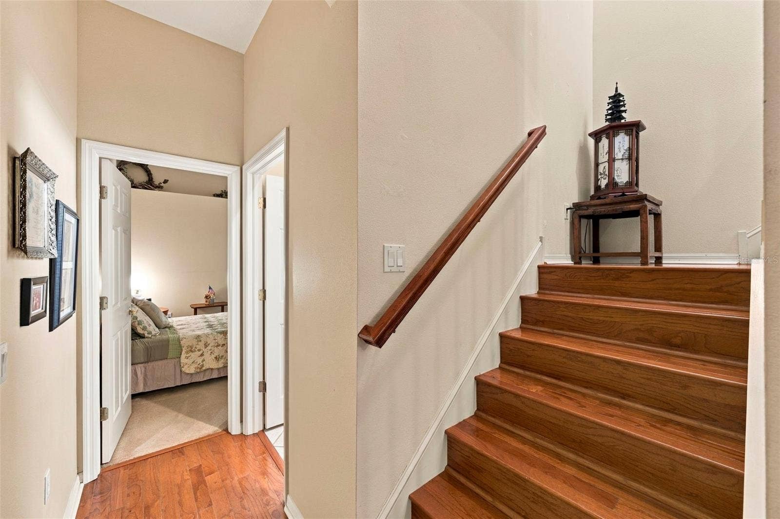 Upstairs - Hardwood stairs
