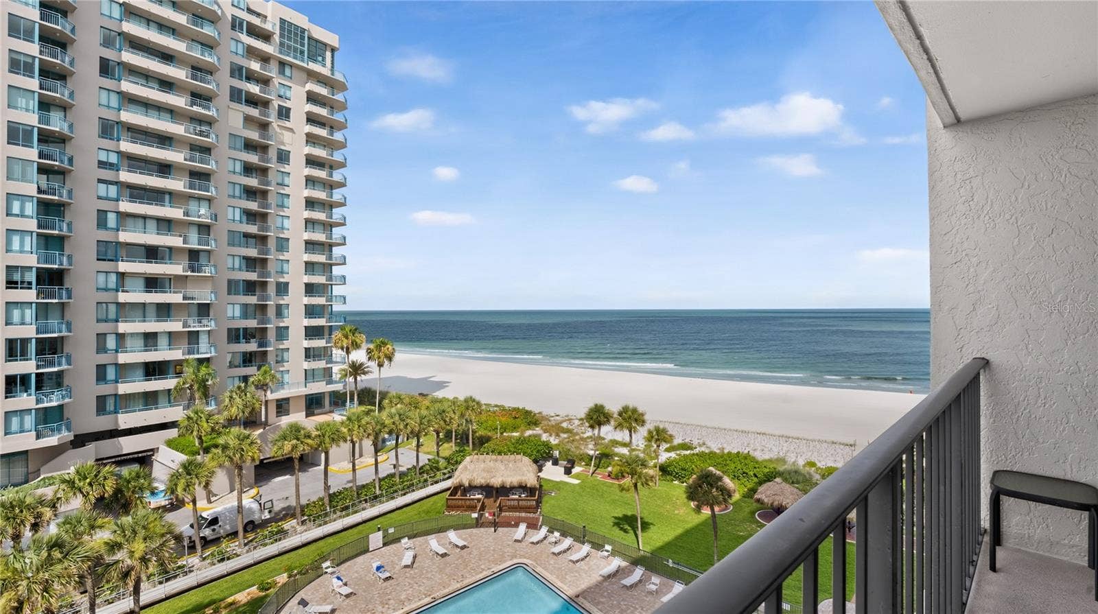 1480 GULF BOULEVARD, #601, Clearwater Beach, FL 33767 private south-facing balcony - southwest view