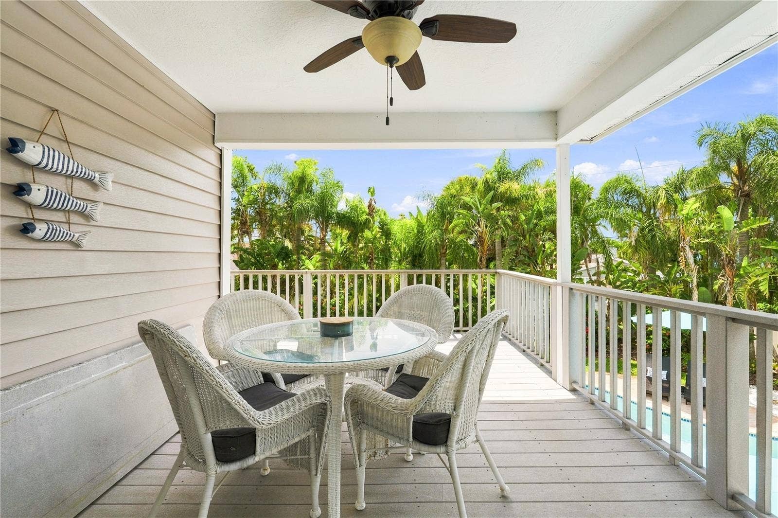 Outdoor Seating area with gorgeous view of the backyard!
