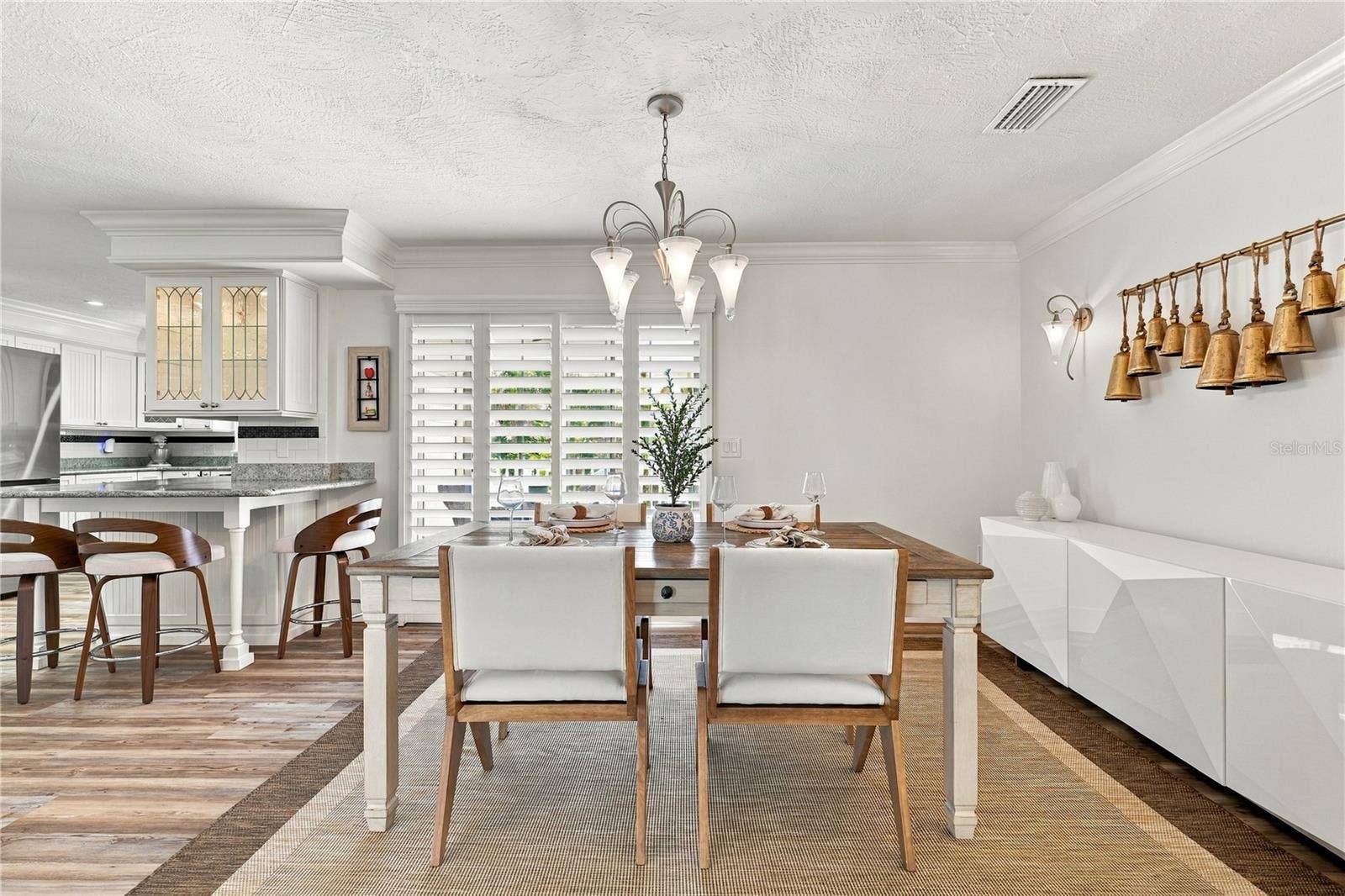 Cozy dining room integrated with kitchen area.