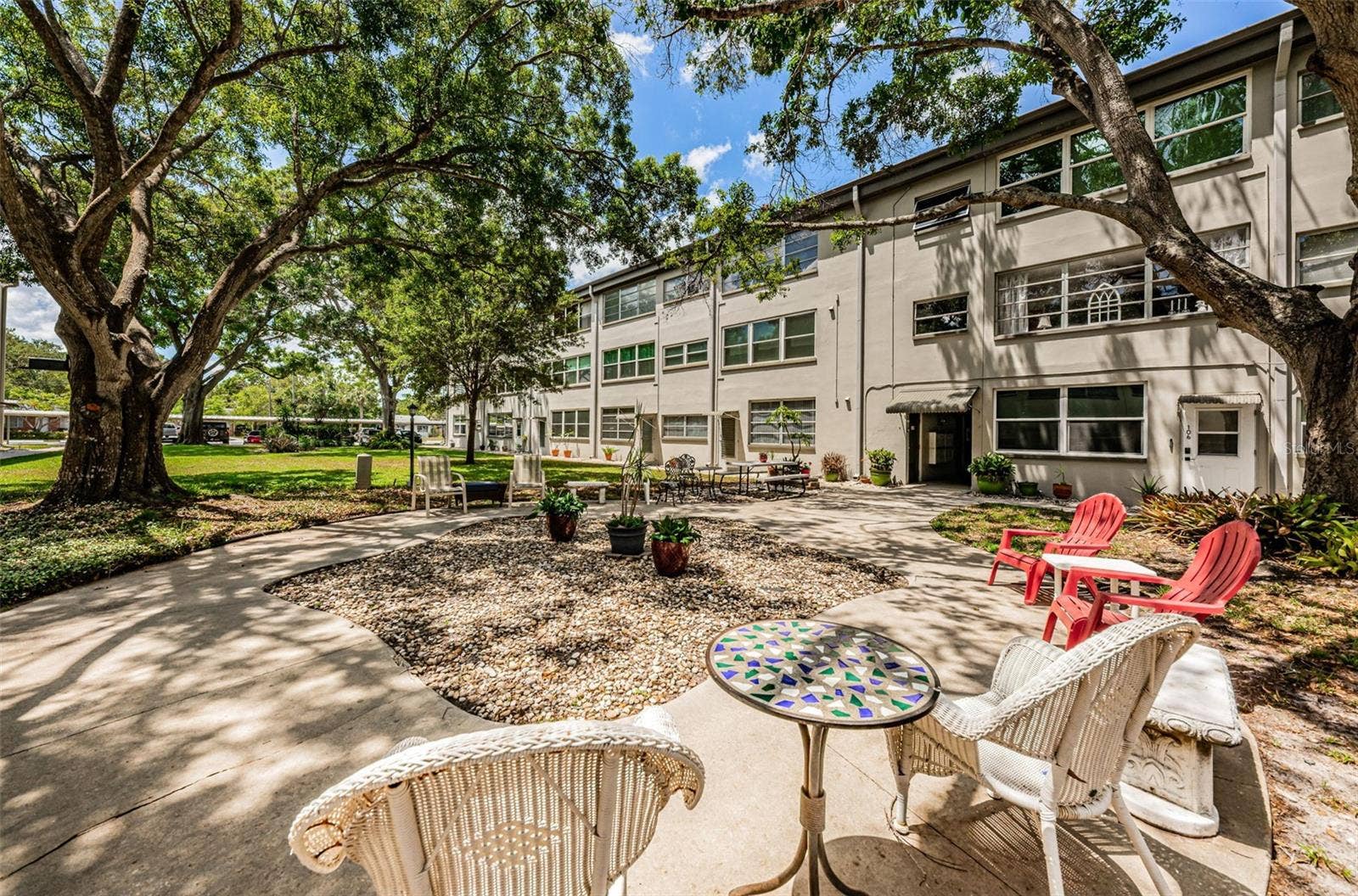 Gathering area in the courtyard