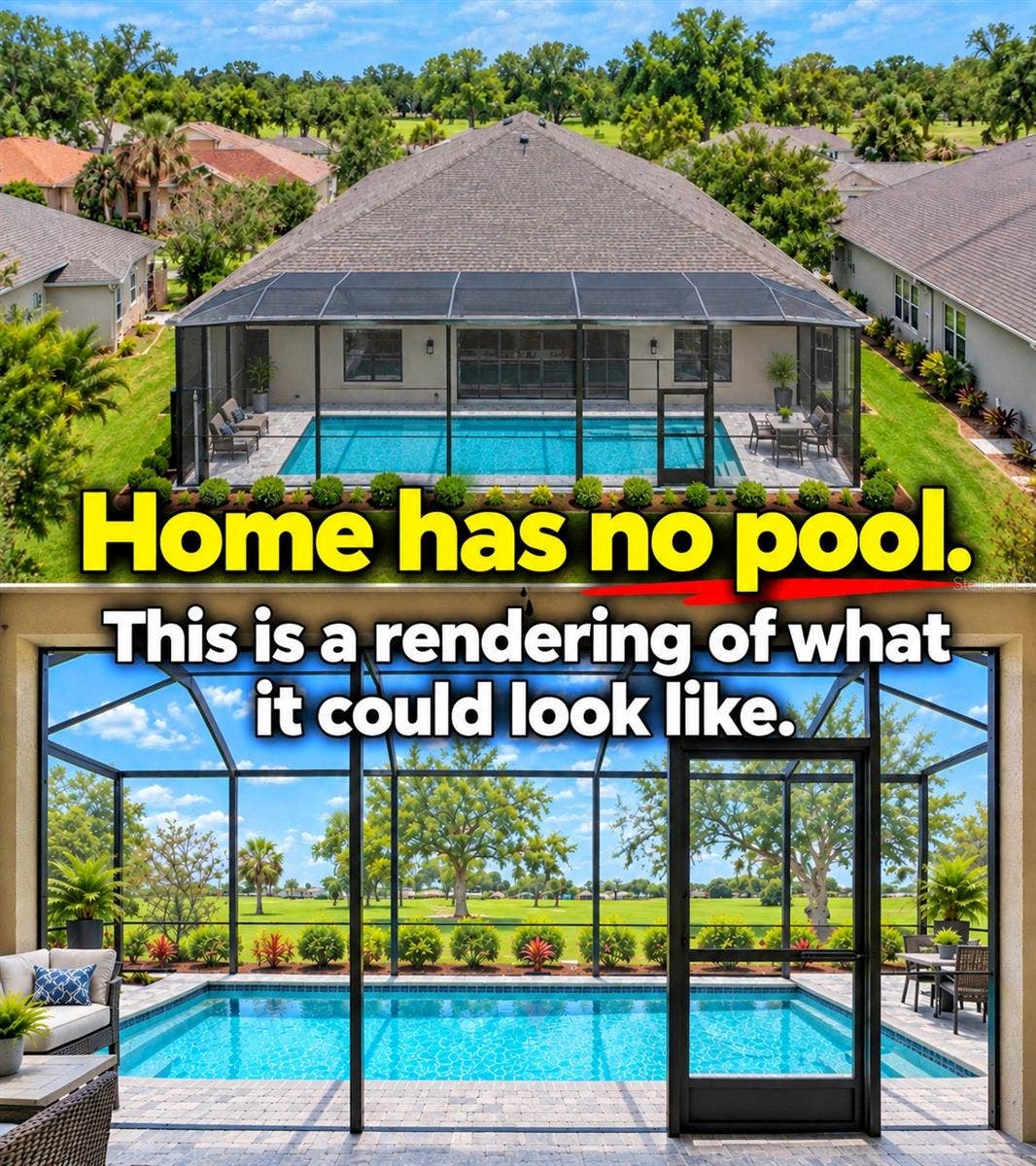9123 RAES CREEK PLACE, Palmetto, FL 34221 Home has NO pool. This is a rendering of what it could look like
