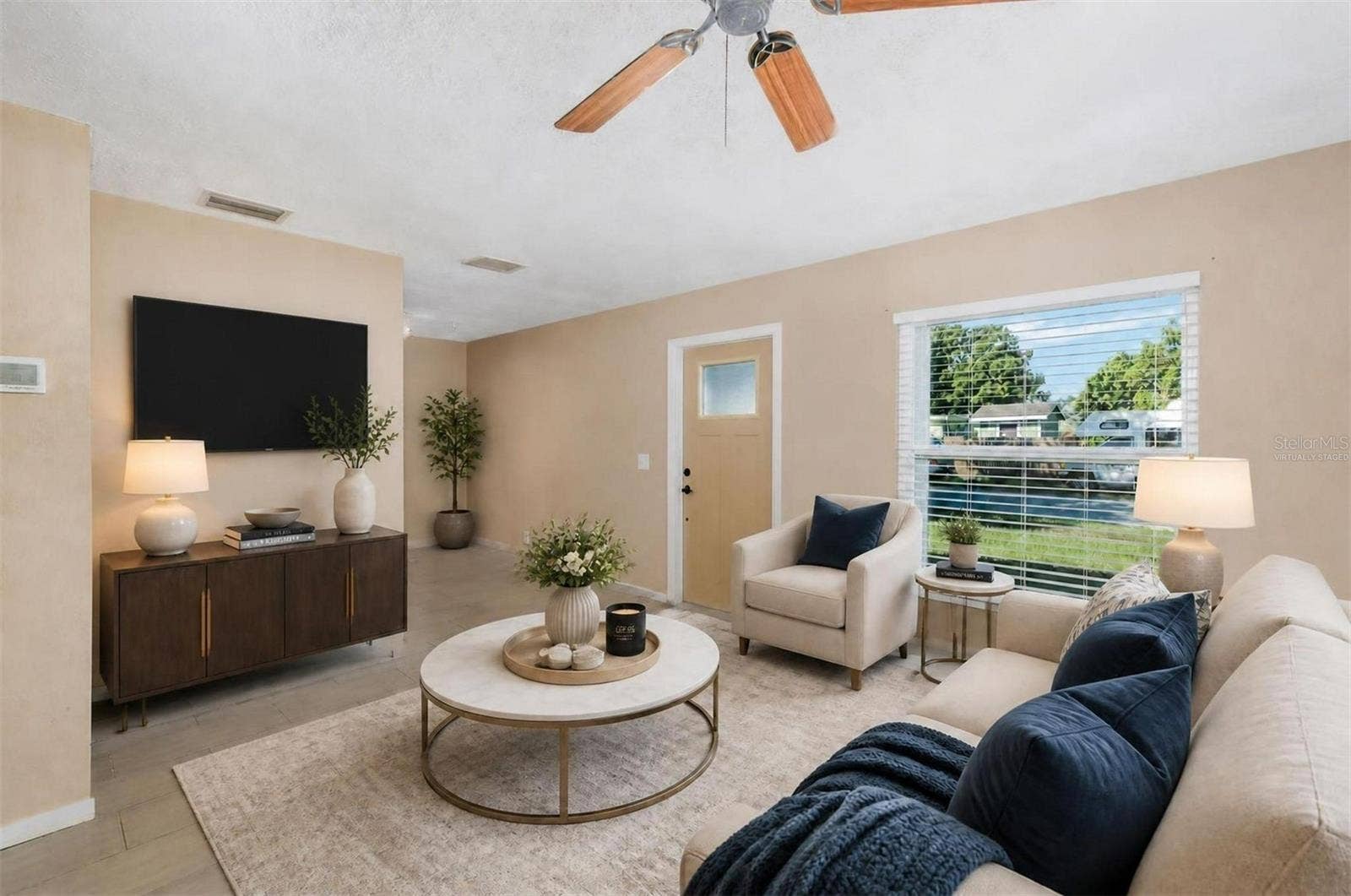 4403 GANDY CIRCLE, Tampa, FL 33616 Living room virtually staged