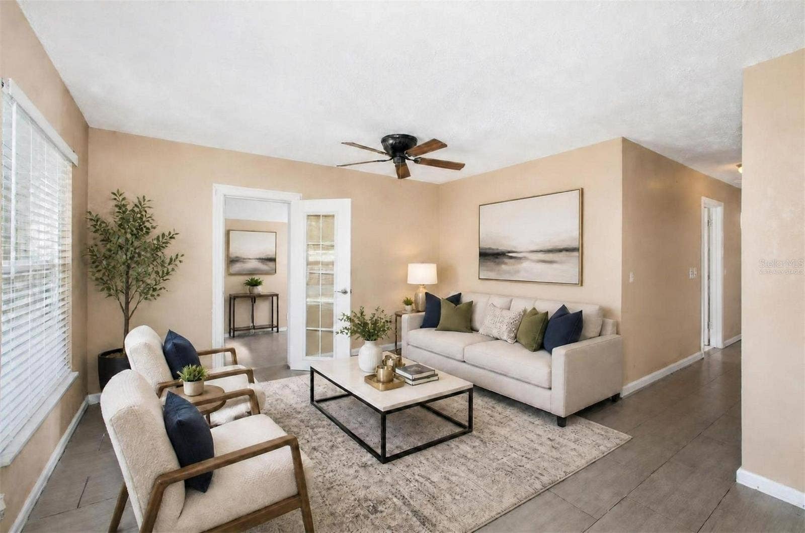 4403 GANDY CIRCLE, Tampa, FL 33616 Living room virtually staged