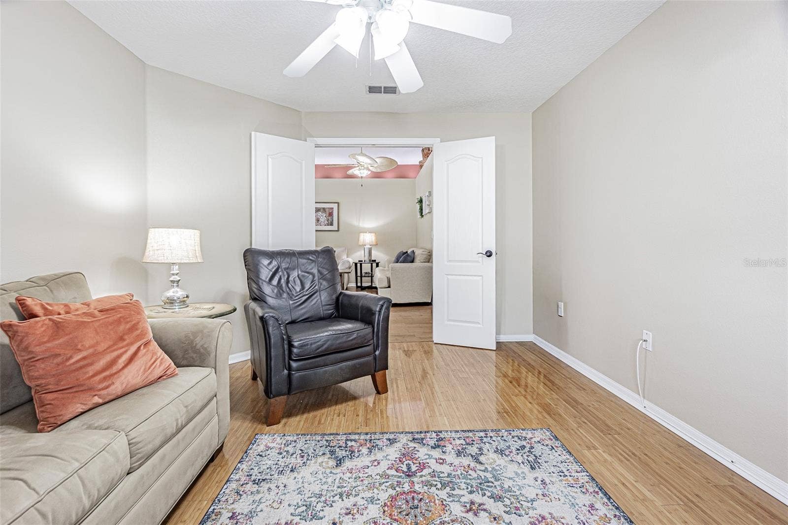 Double door entry to DEN/Flex space off Great room...could be formal Dining room, Home office, fitness room or 3rd bedroom if closet added