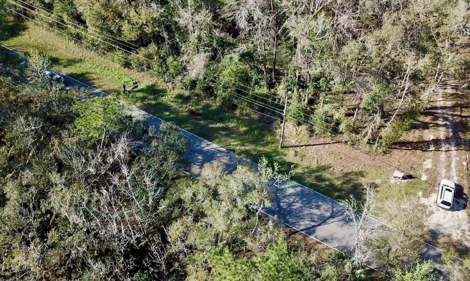 Ariel of the long driveway made