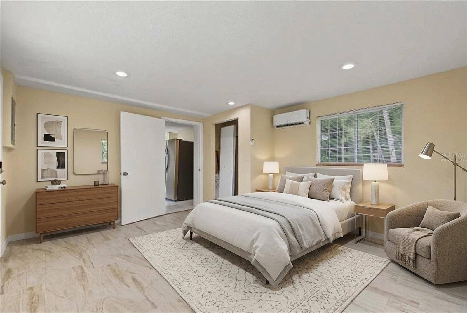 First Bedroom - Unit 1- 5117 Mallett Drive (This photo has been virtually staged)