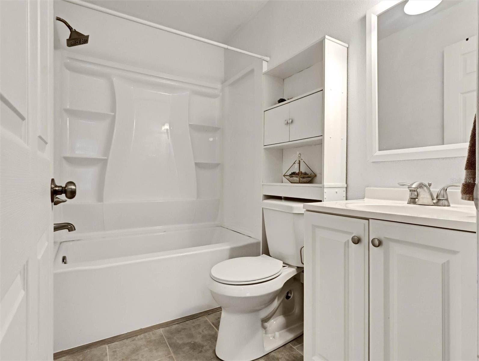 Primary Full Bath (Tile Shower Stall Under Added Tub Surround)
