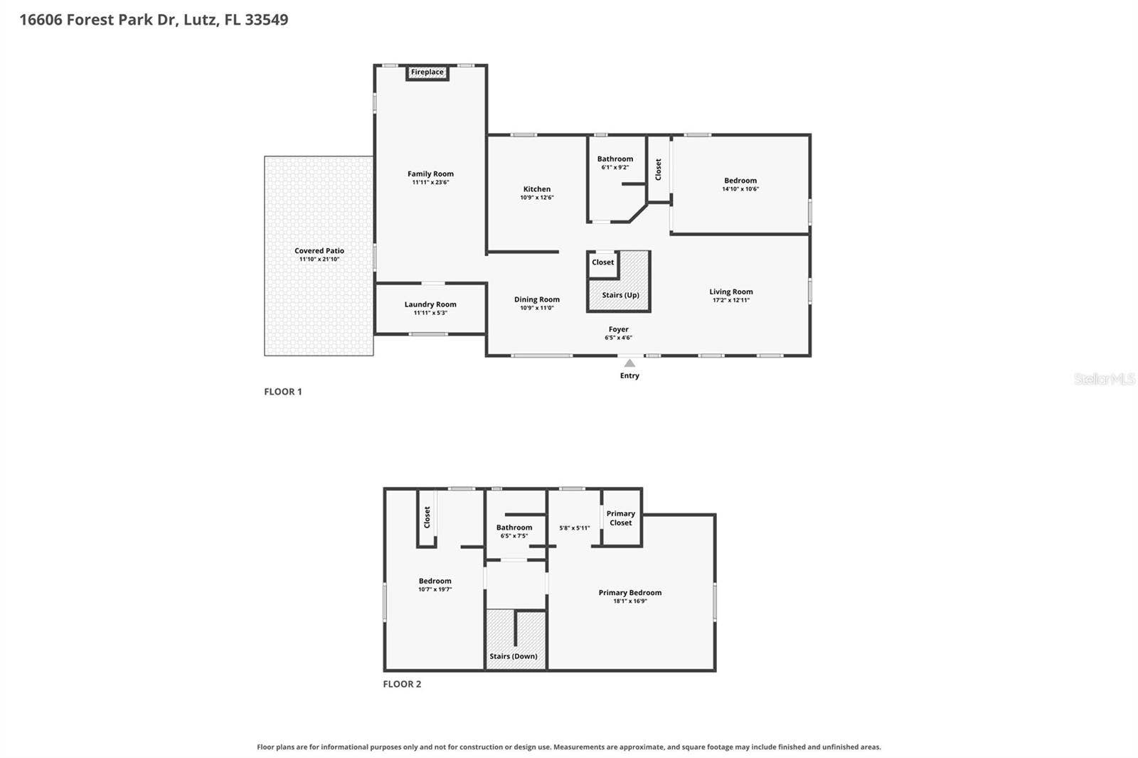 16606 FOREST PARK DRIVE, Lutz, FL 33549 Floor plan combined
