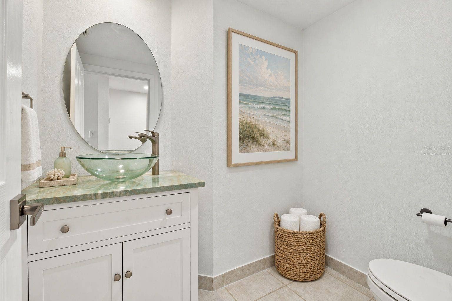 4993 BACOPA LANE S, #304, St Petersburg, FL 33715 Half bath virtually staged
