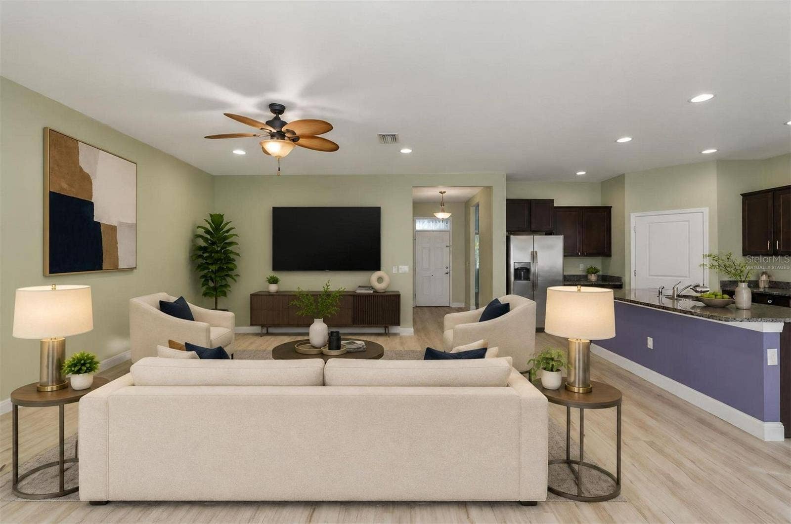 13786 HUNTING CREEK PLACE, Spring Hill, FL 34609 Virtually staged living room