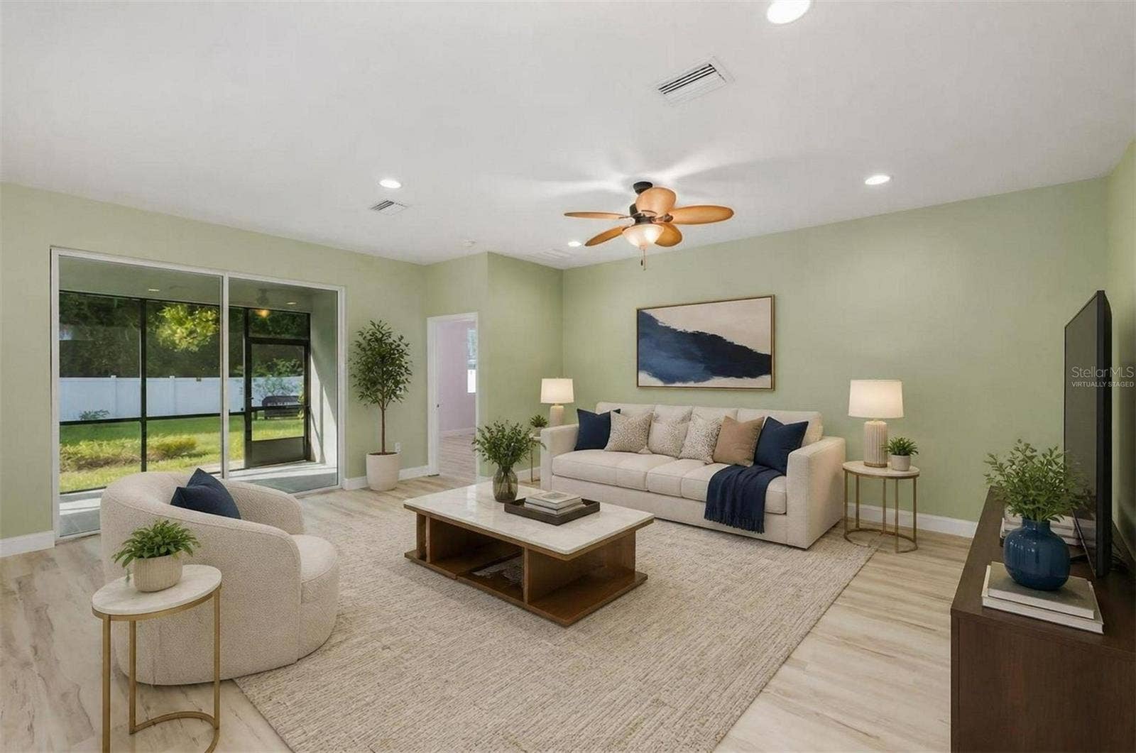 13786 HUNTING CREEK PLACE, Spring Hill, FL 34609 Virtually staged living room
