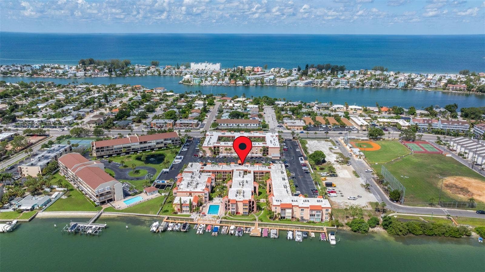 8921 BLIND PASS ROAD, #250, St Pete Beach, FL 33706 aerial view of community