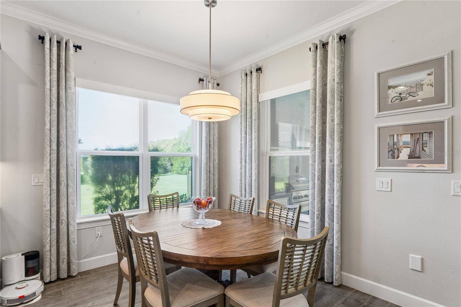Dining Room with window shades up
