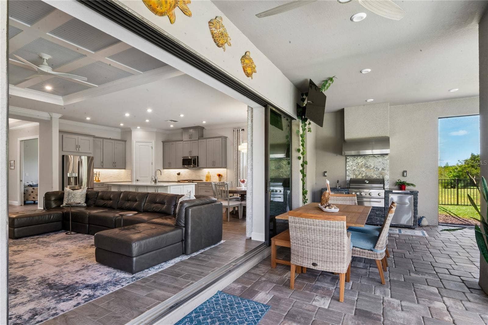 Pocket sliding glass doors for seamless entertaining