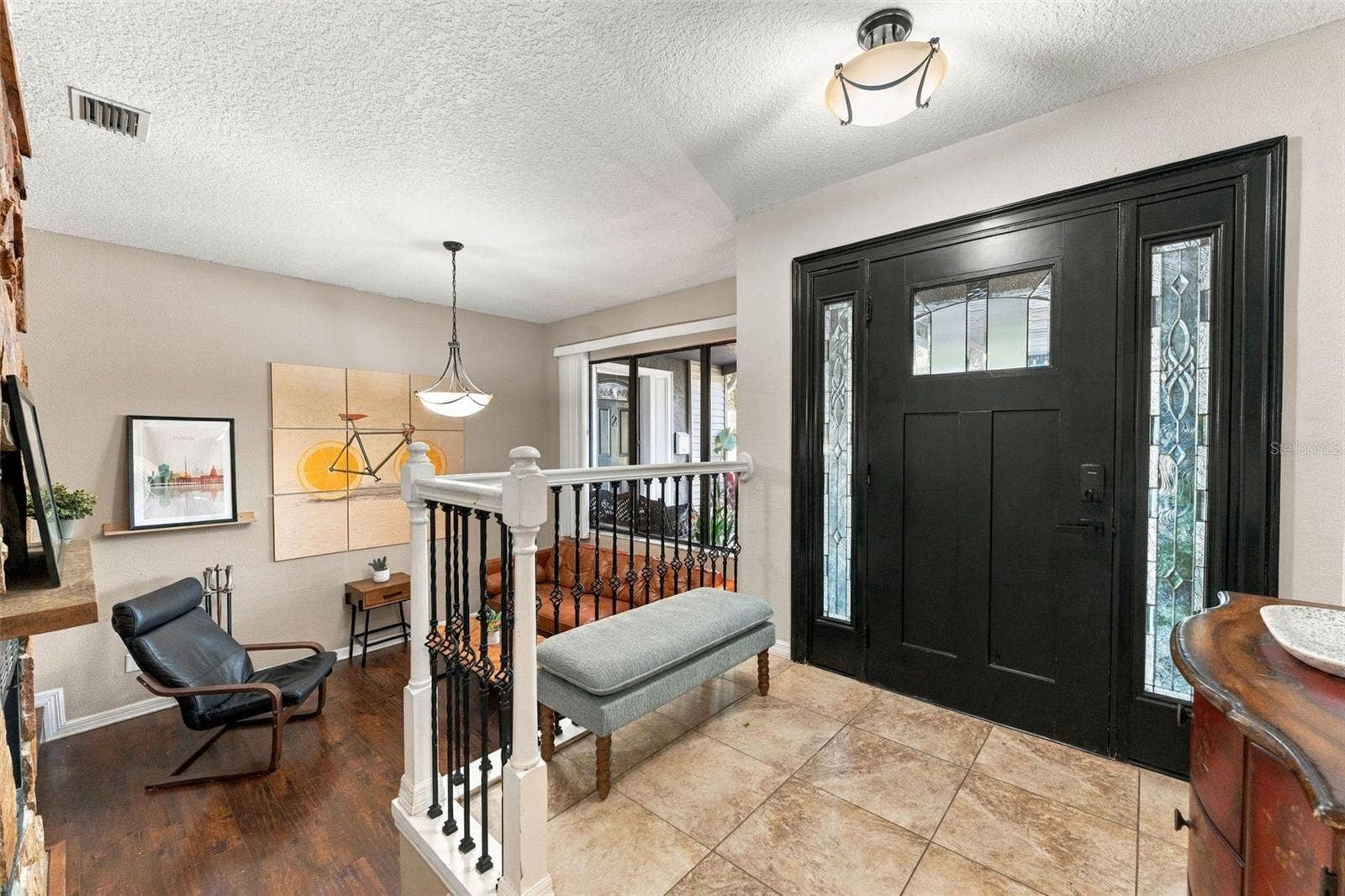 3006 RIVER GROVE DRIVE, Tampa, FL 33610 Foyer and sunken living room
