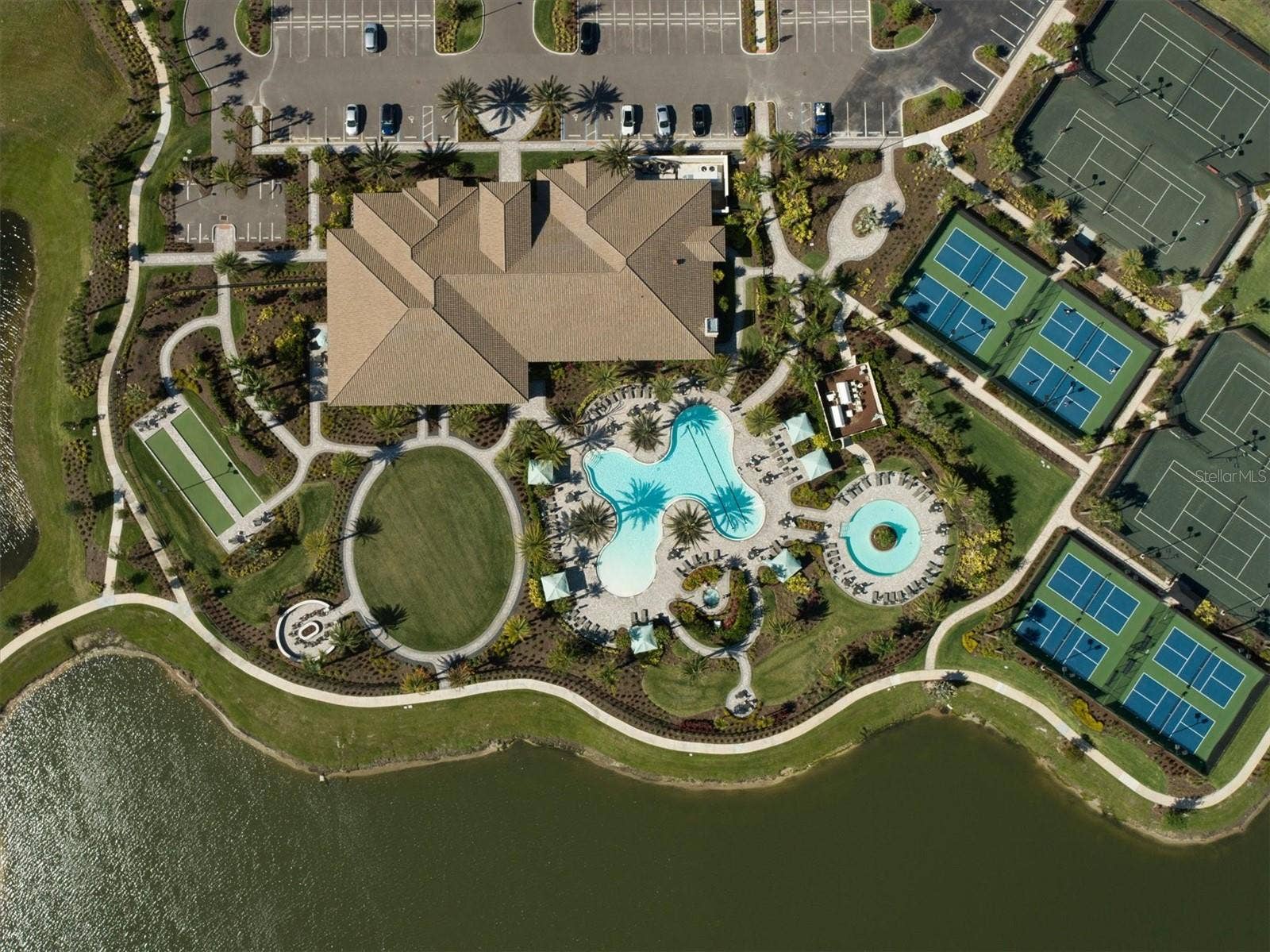 4705 STAFFORD COURT, Palmetto, FL 34221 Aerial view of Clubhouse and amenities