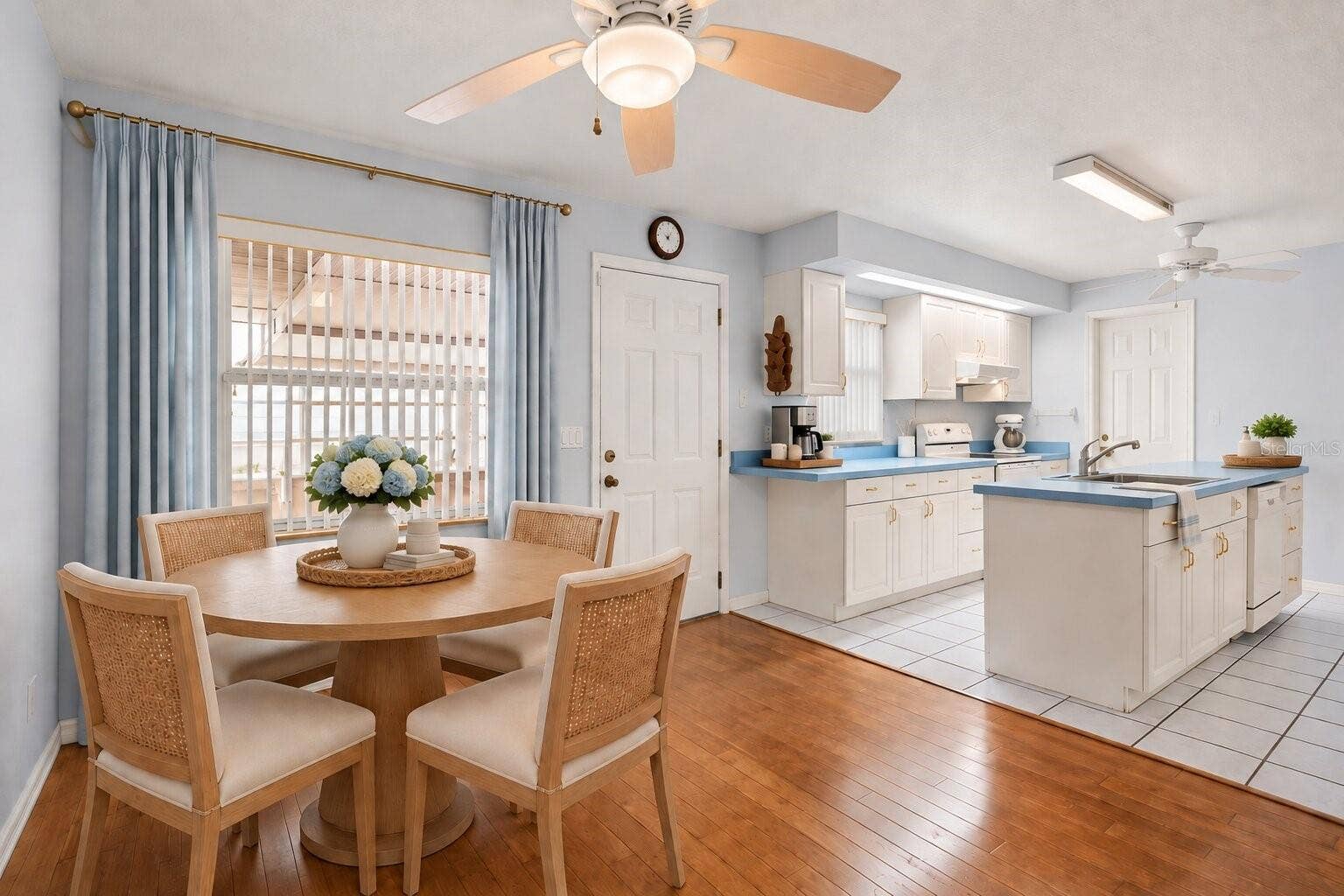 Vurtually Staged - Dining  and Kitchen