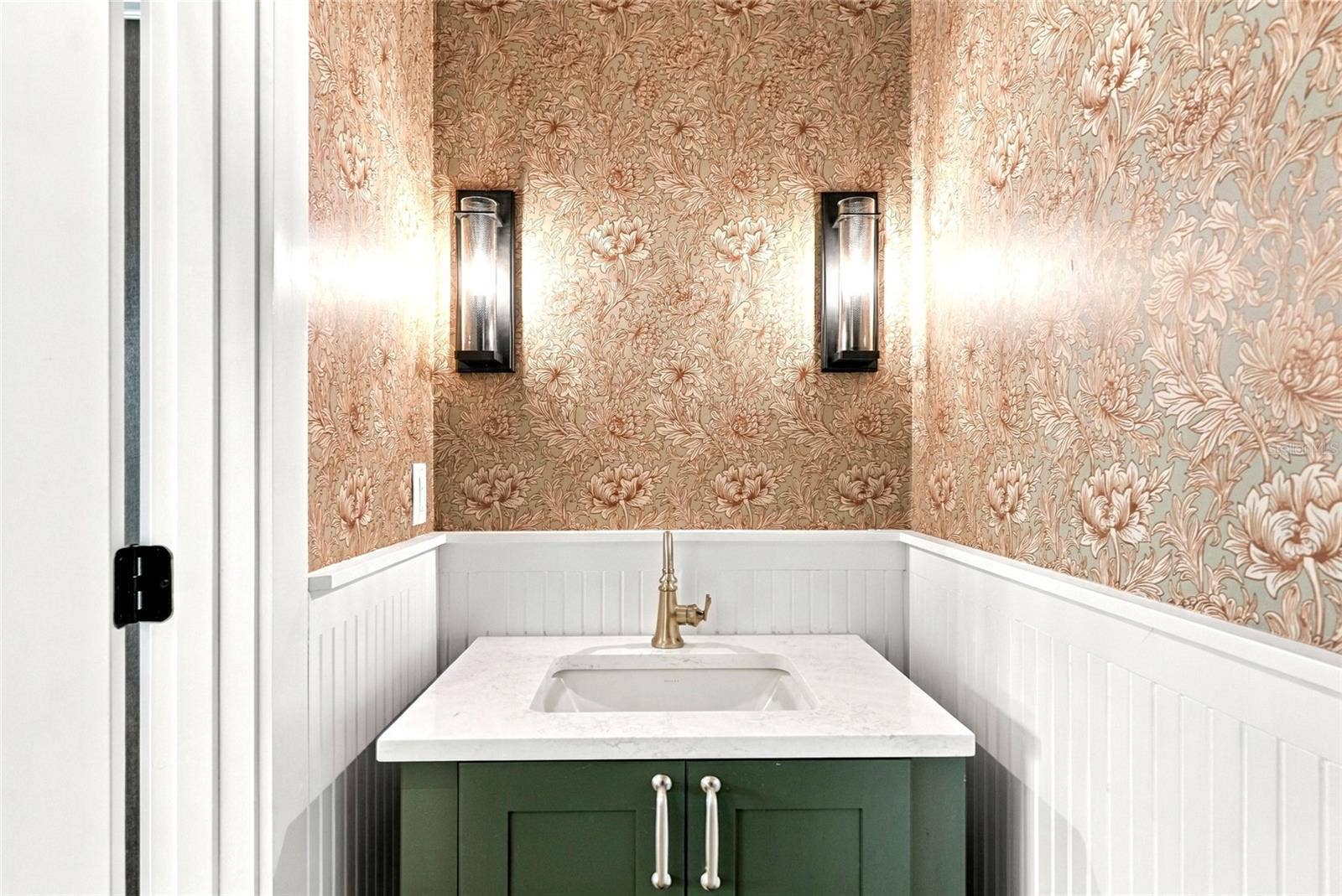 2544 1ST AVENUE N, St Petersburg, FL 33713 1st Floor Half Bath with Designer Wallpaper