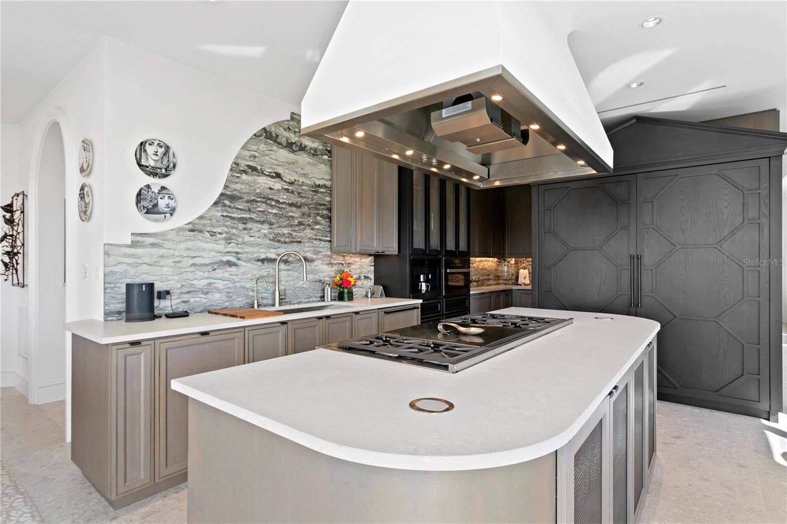 The star of the kitchen is  the SubZero custom cabinet built-in 36" each refrigerator and freezer