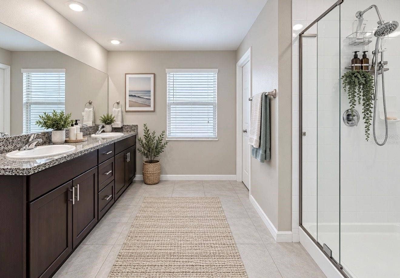 11911 FIELD THISTLE COURT, Riverview, FL 33579 Primary Bath | Virtually Staged