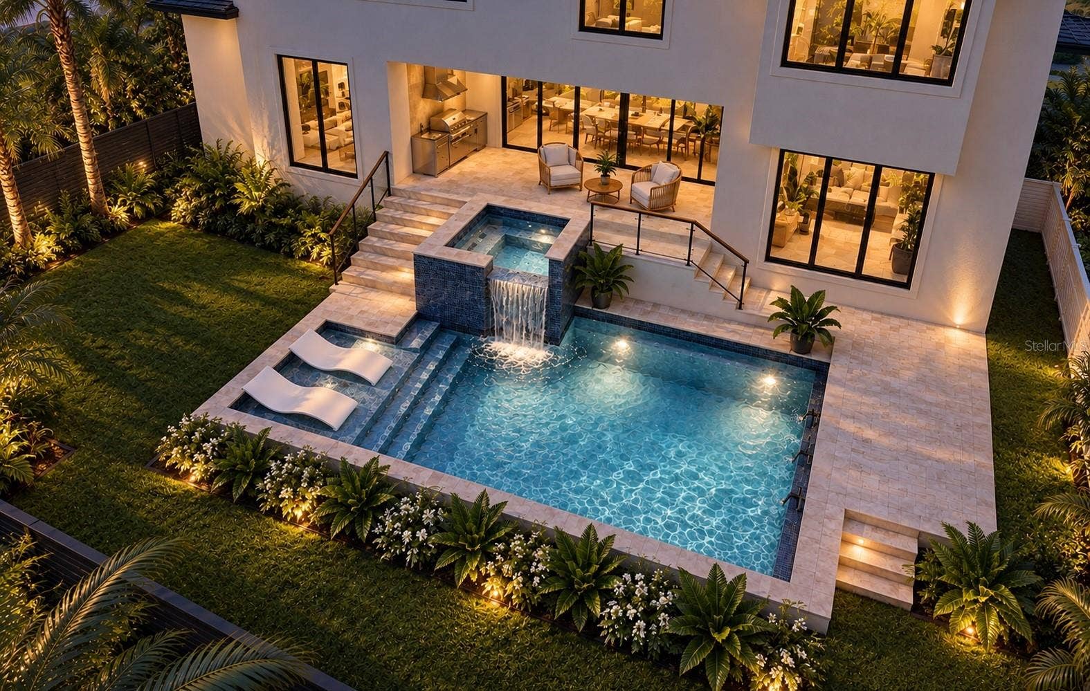 Resort style pool and Artisan outdoor kitchen
