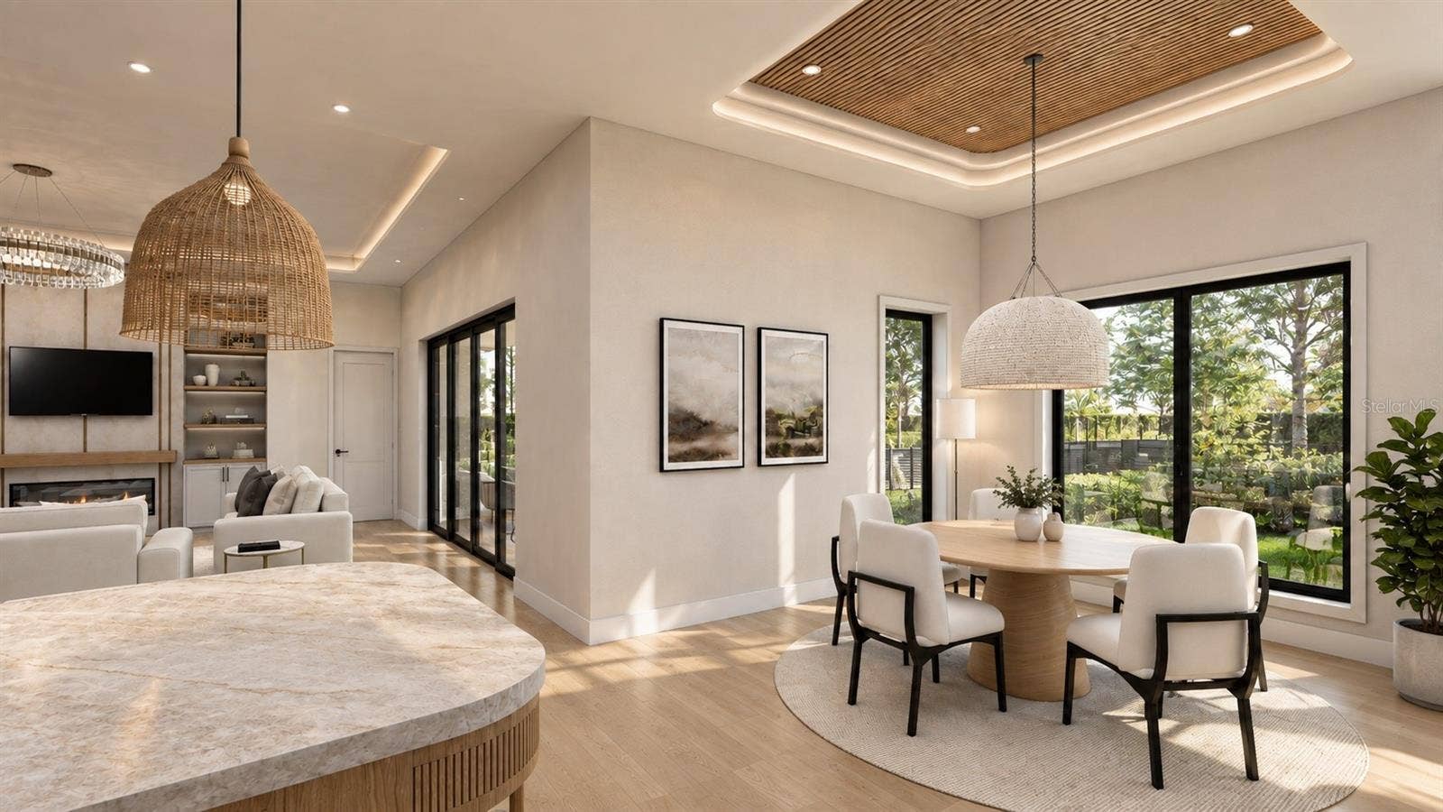 Spacious dining off kitchen