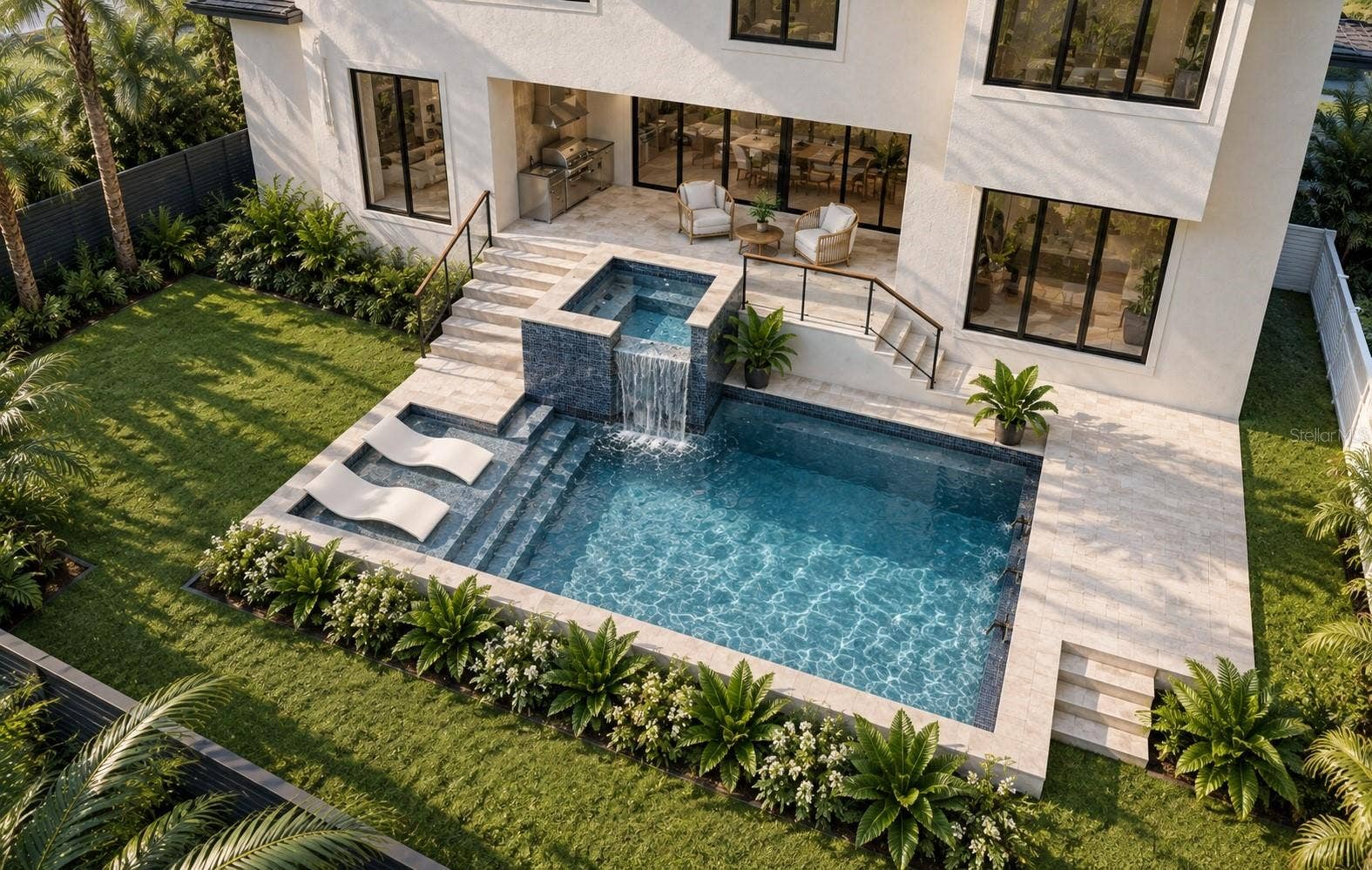 Resort style pool and Artisan outdoor kitchen