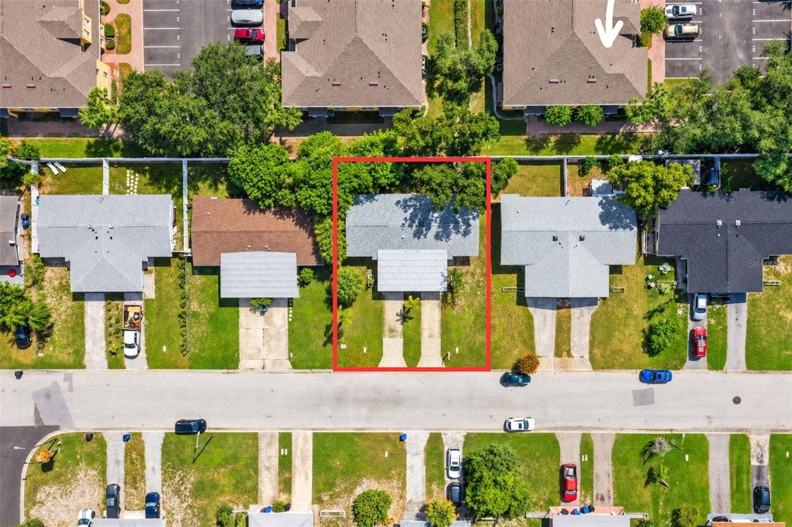 173 38TH AVENUE SE, St Petersburg, FL 33705 Aerial View with lot outline
