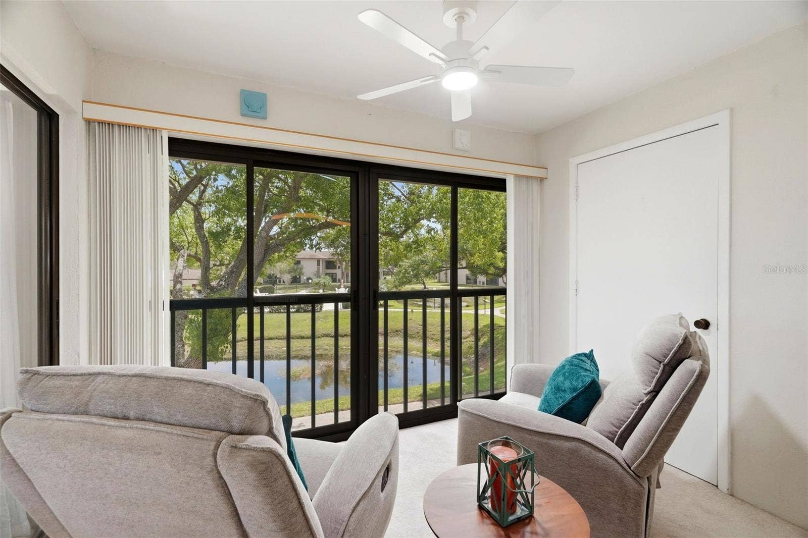 2700 NEBRASKA AVENUE, #2-203, Palm Harbor, FL 34684 Balcony overlooking pond