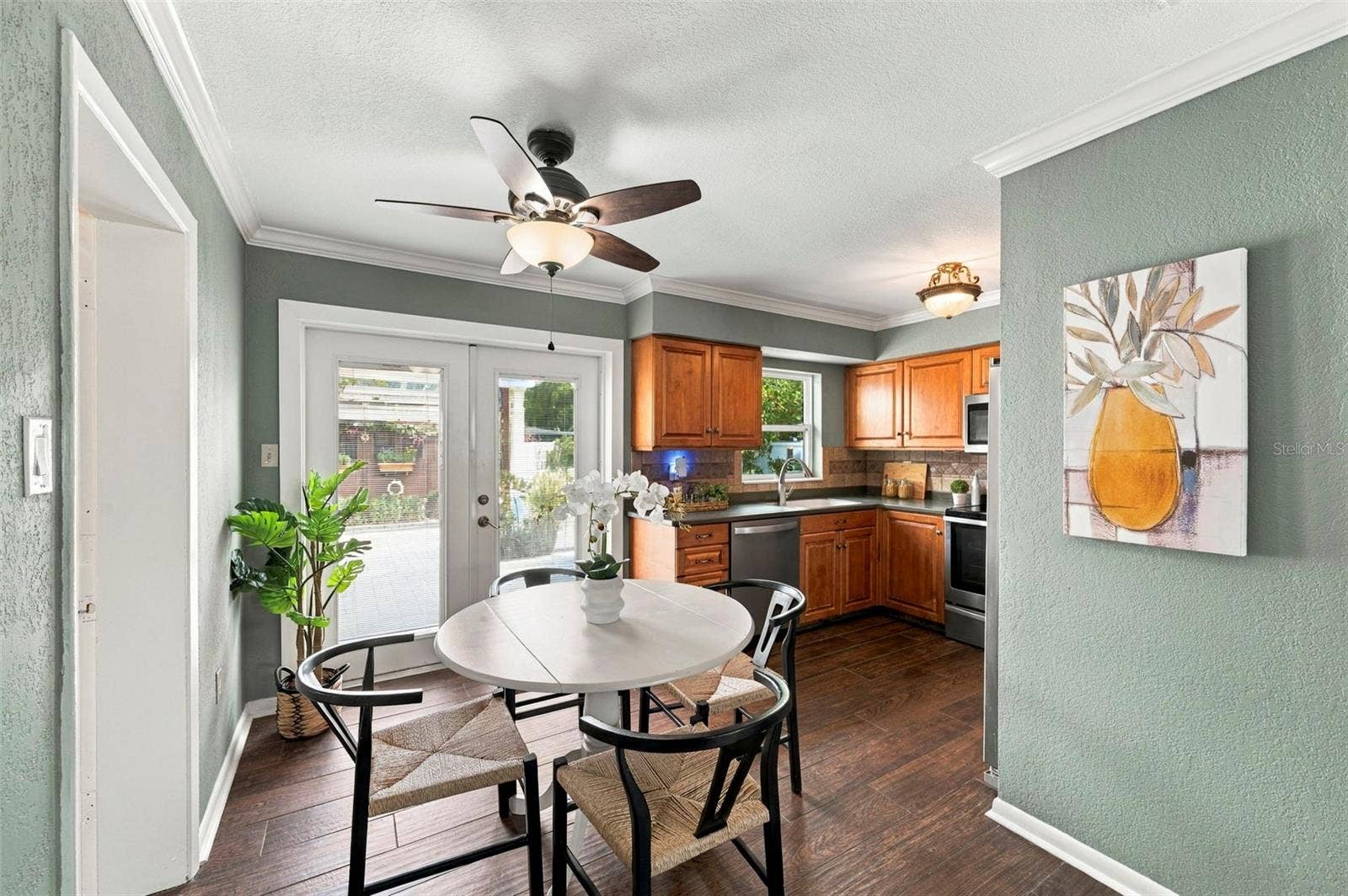 French doors lead form the Dining Room to the back yard.